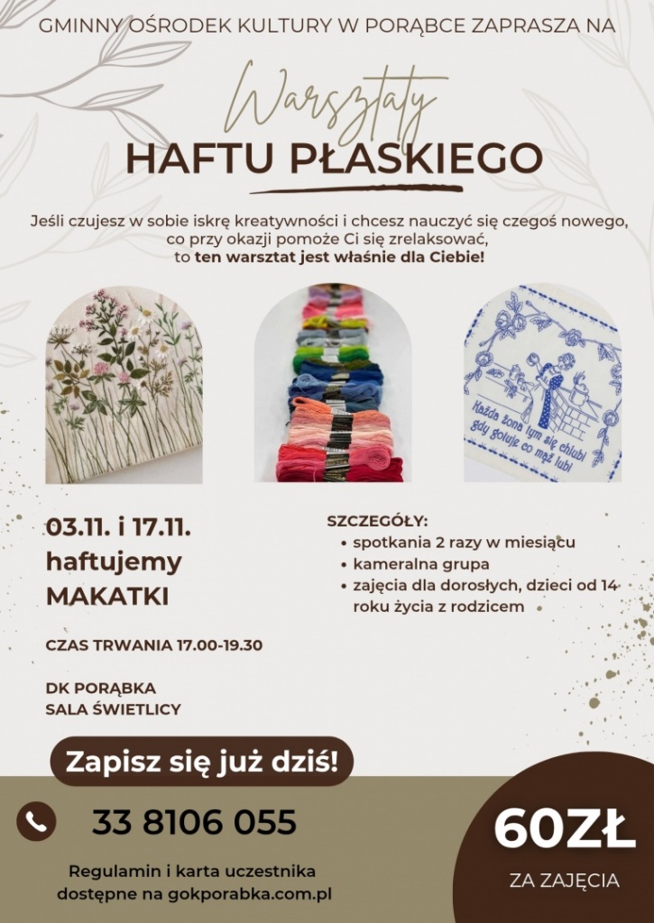 Plakat haft plaski-listopad