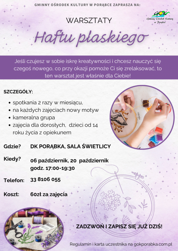 Warsztaty Haftu płaskiego